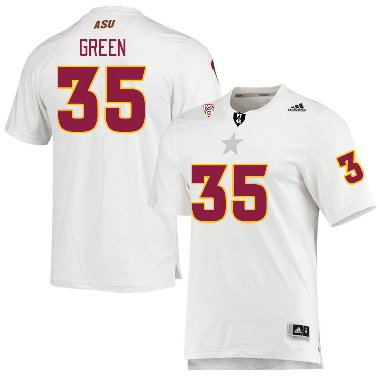 Men #35 B.J. Green Arizona State Sun Devils College Football Jerseys Stitched Sale-White - Click Image to Close